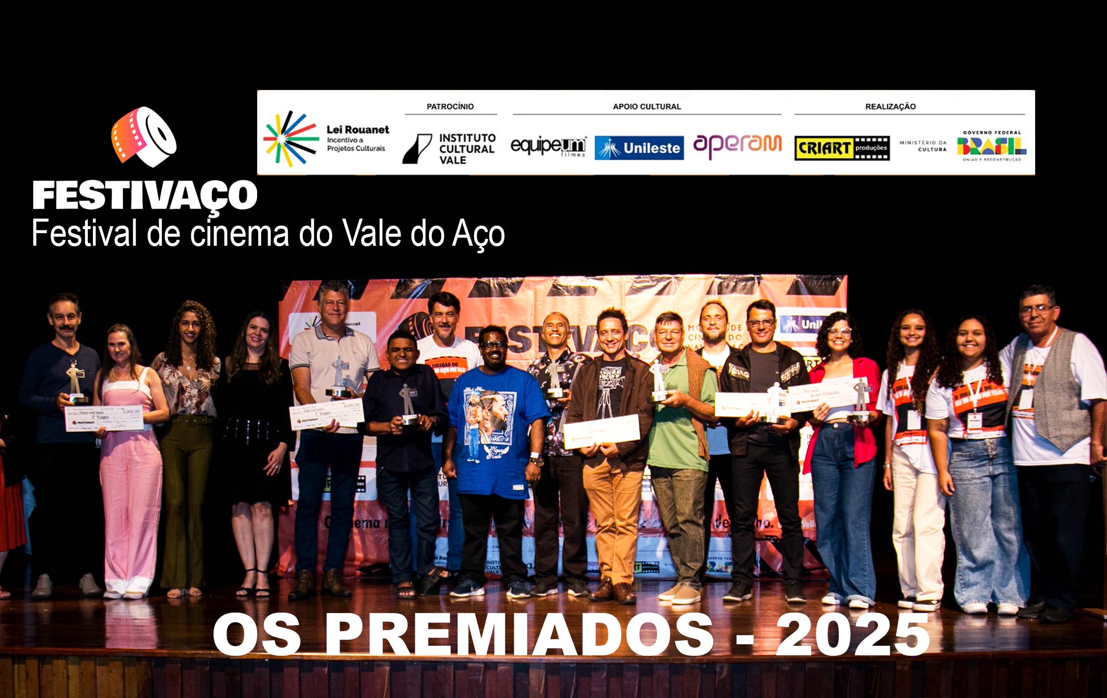 Noite de  premiação do FESTIVAÇO – Mostra de  cinema do Vale do Aço.